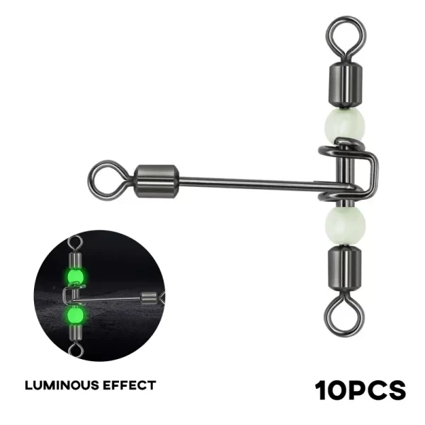 Conector de Pesca T-Shape 3 Vias com Missangas Luminosas (Pack 10 Unidades)
