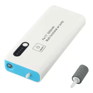 Bomba de Ar USB 3000mAh com Bateria Recarregável e Tubo 70cm Arejador de Isco Vivo