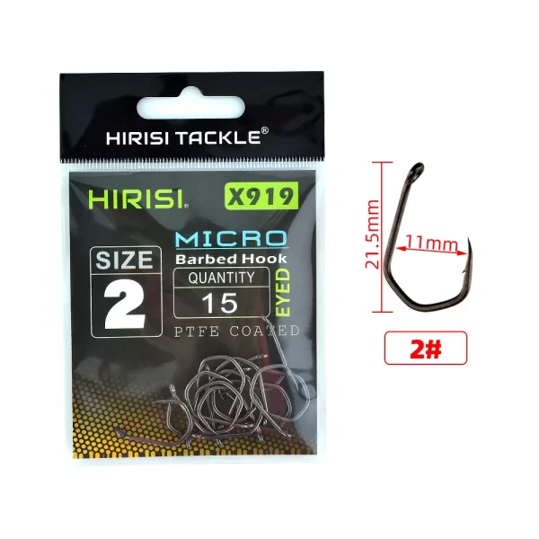 Anzóis Micro Farpa PTFE HIRISI X919 15pcs - Image 10