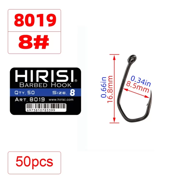 Anzóis com Farpa HIRISI PTFE em Aço Inoxidável Carbono (50 unidades) - Image 7