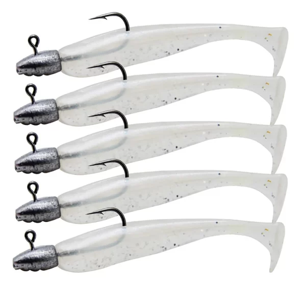 Conjunto 5 Swimbaits Soft Cauda em T com Jig Head 60mm 3g - Image 10