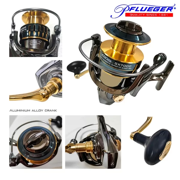 Carreto Spinning Pflueger CODEK GX2000-7000, Drag 25KG, 5.5:1 - Image 6
