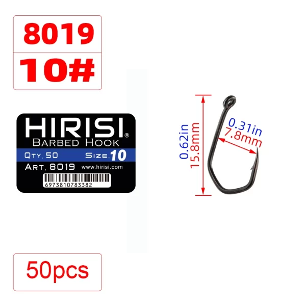 Anzóis com Farpa HIRISI PTFE em Aço Inoxidável Carbono (50 unidades) - Image 11