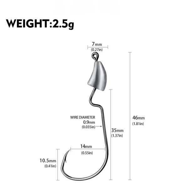 Anzol Jig Head SANMO para Iscas Softbait 1.75-14g (5 Unidades) - Image 7
