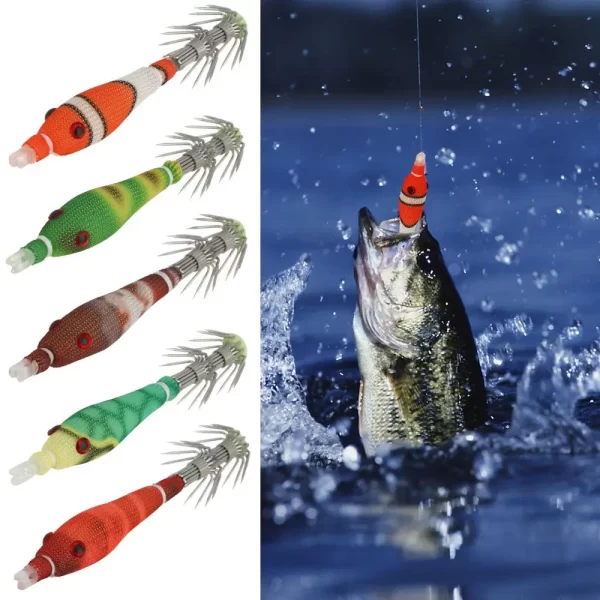 Conjunto de 5 Amostras Fluorescentes Hardbait Camarão (Palhaço) 3.3g 60mm - Image 2