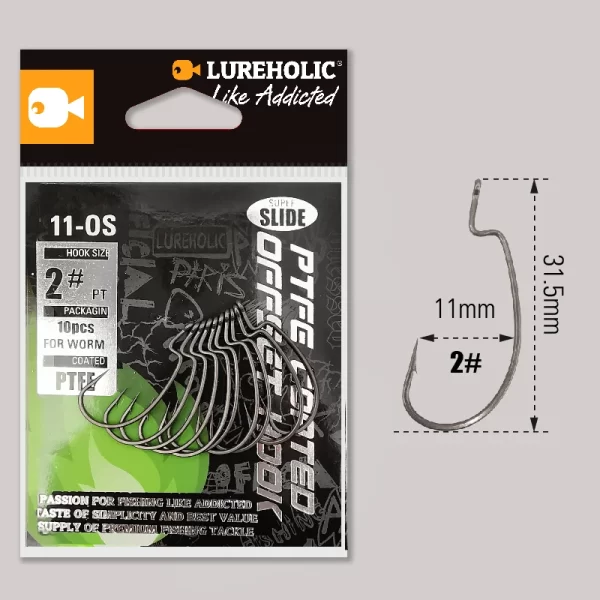 Anzol Offset PTFE Super Slide para Texas Rig e Drop Shot - Image 9