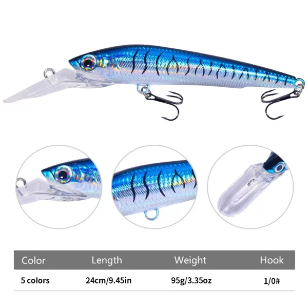 Amostra Jerkbait HENGJIA Deep 24cm 95g para Grandes Predadores - Image 2