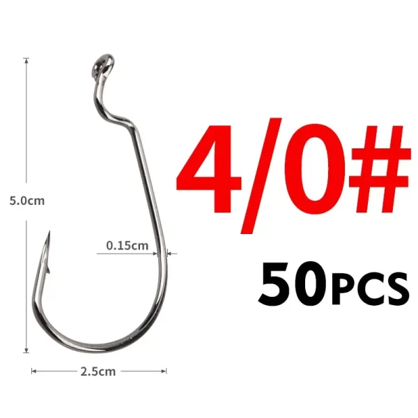 Conjunto 50 Anzóis Crank Alta Resistência Farpados para Amostras Soft 4# - Image 7