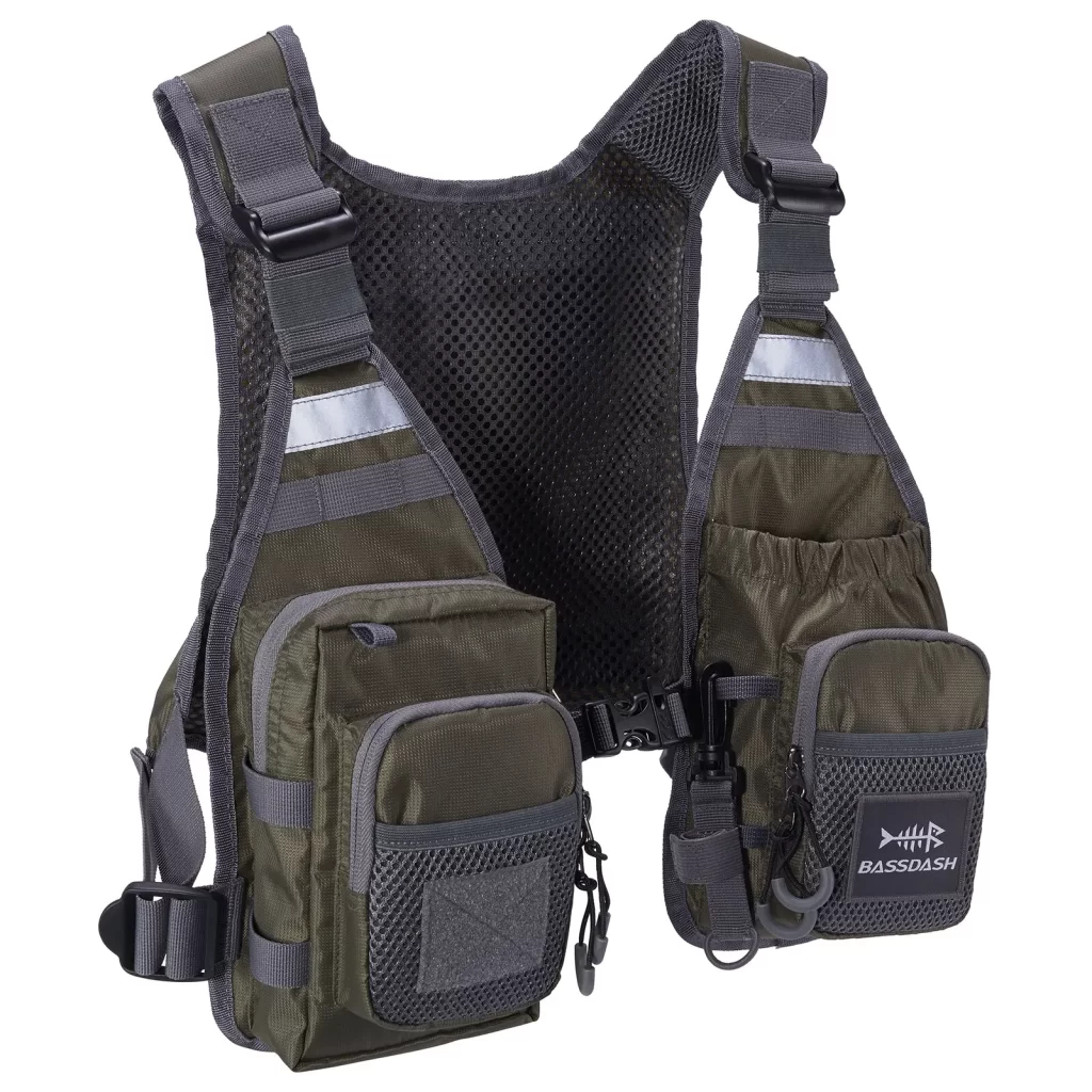 Colete de Pesca Ultraligeiro Bassdash FV08 com Pack Frontal Ajustável
