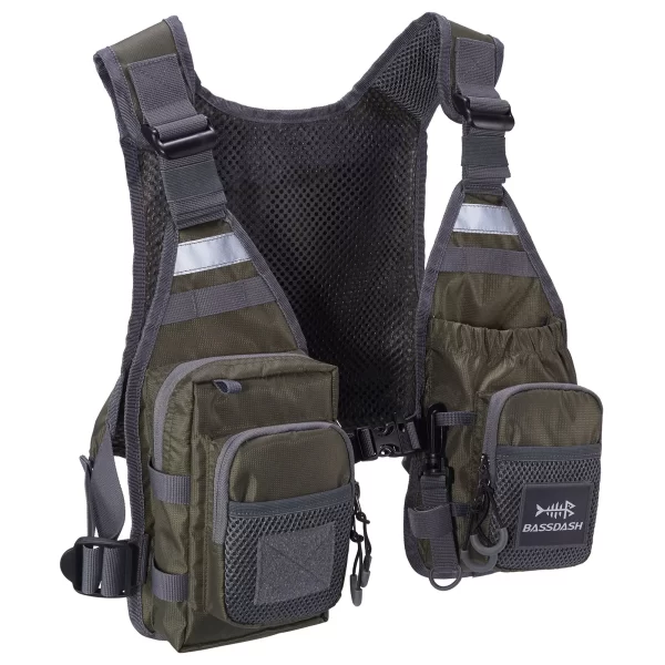 Colete de Pesca Ultraligeiro Bassdash FV08 com Pack Frontal Ajustável