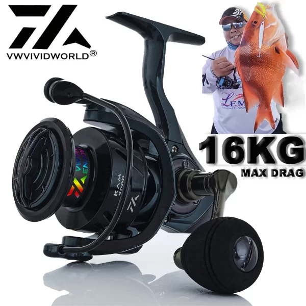 Carreto Spinning VWVIVIDWORLD KAM 1000-5000 6.2:1 Drag 15,5kg
