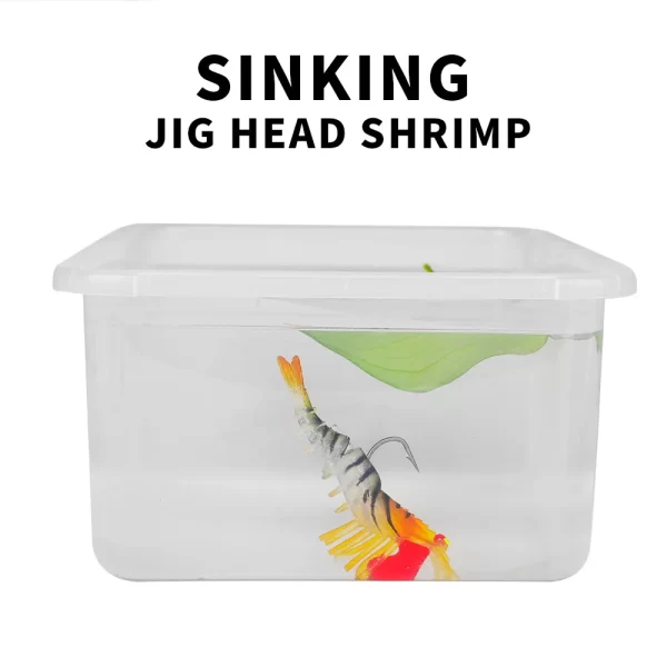 Amostra de Camarão Softbait Silicone com Jig Head 6-19g 50-90mm - Image 4
