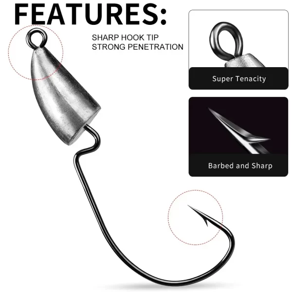 Anzol Jig Head SANMO para Iscas Softbait 1.75-14g (5 Unidades) - Image 3