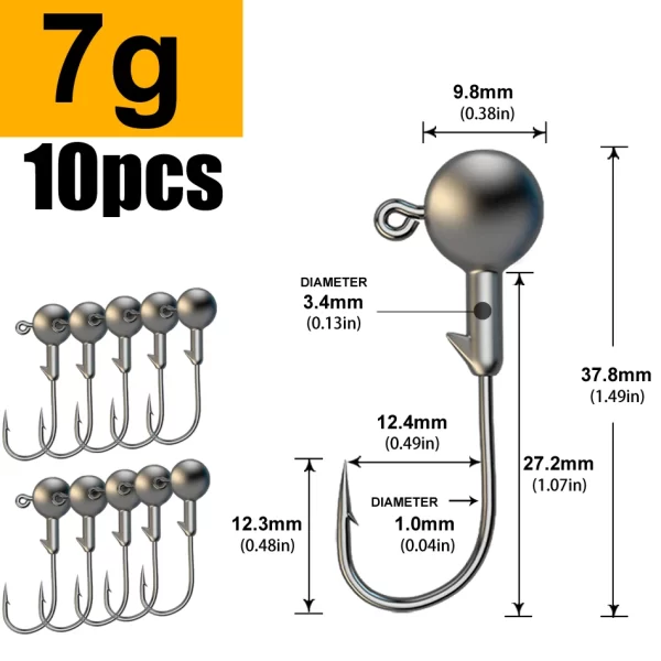 Anzol Jig Head JYJ para Amostras Soft e Criaturas Artificiais - 1g a 28g - Image 14