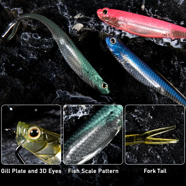 Amostras Softbait (Fluke) Dr.Fish 75mm-120mm (5 unidades) - Image 3