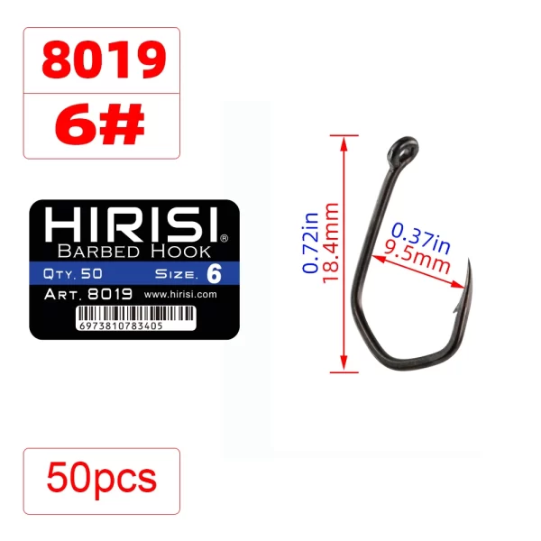 Anzóis com Farpa HIRISI PTFE em Aço Inoxidável Carbono (50 unidades) - Image 8