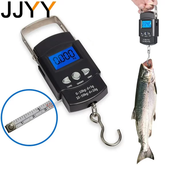 Balança Digital Portátil 10g/50kg LCD com Fita Métrica Retrátil 100cm