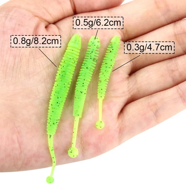 Amostra Softbait Criatura Minhoca Spinpoler 4.7cm-8.2cm (10pcs) - Image 3