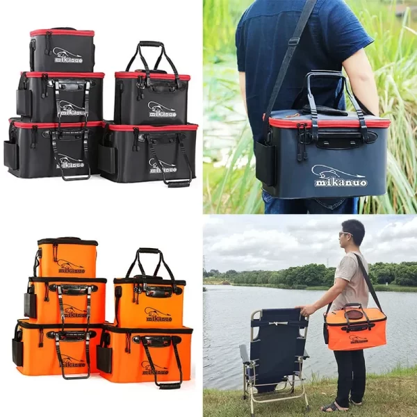 Balde Dobrável para Isco Vivo com Alça e Suporte para Bomba de Oxigénio (11-35L) - Image 5