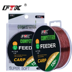 Linha Monofilamento FTK 150M/300M com Revestimento de Fluorocarbono