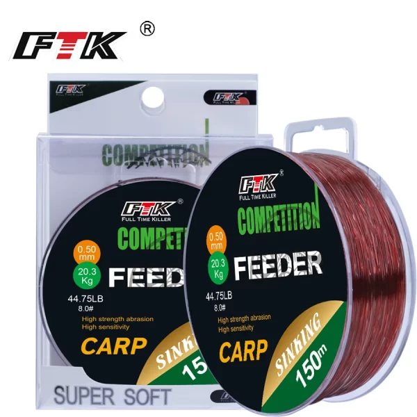 Linha Monofilamento FTK 150M/300M com Revestimento de Fluorocarbono