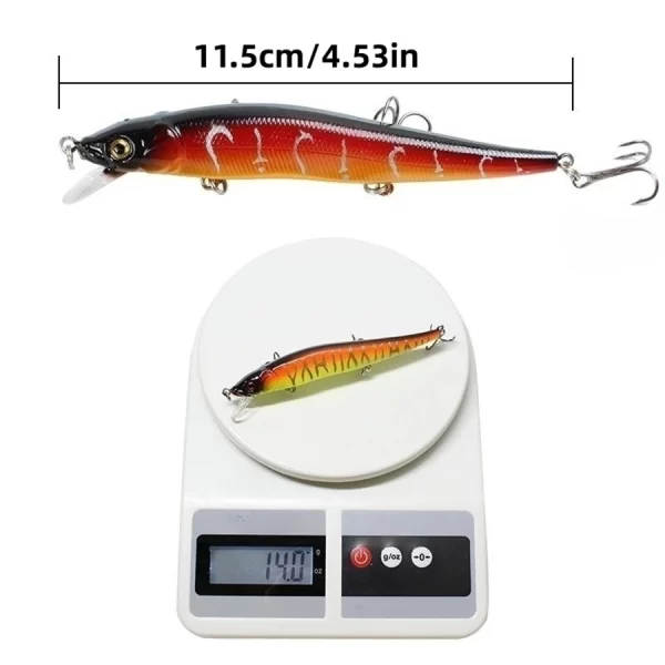 Amostra Jerkbait Aorace Flutuante 11,5cm 14g com Olhos 3D - Image 3