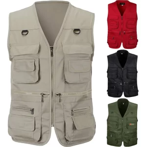 Colete de Pesca e Outdoor com Multi-Bolsos (Tamanhos M-2XL)