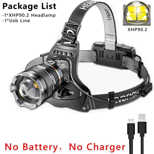 Lanterna Frontal LED ZK40 XHP90 Recarregável 30.000LM com Sensor de Movimento - Image 6