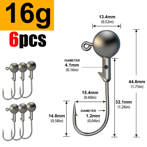 Anzol Jig Head JYJ para Amostras Soft e Criaturas Artificiais - 1g a 28g - Image 11