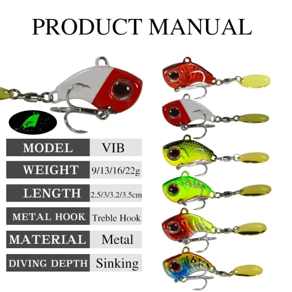 Amostra Spinnerbait SeaKnight com Spinner Tail Realista 9g-22g - Image 2