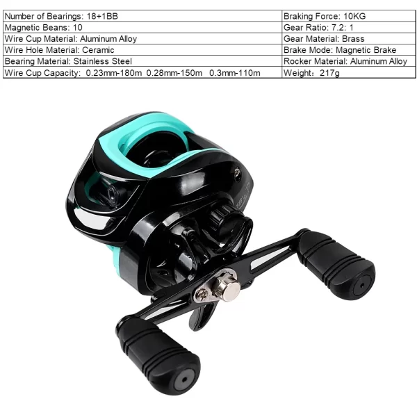 Carreto Casting Discovery Ultraleve Drag de 10kg 7.2:1 - Image 2