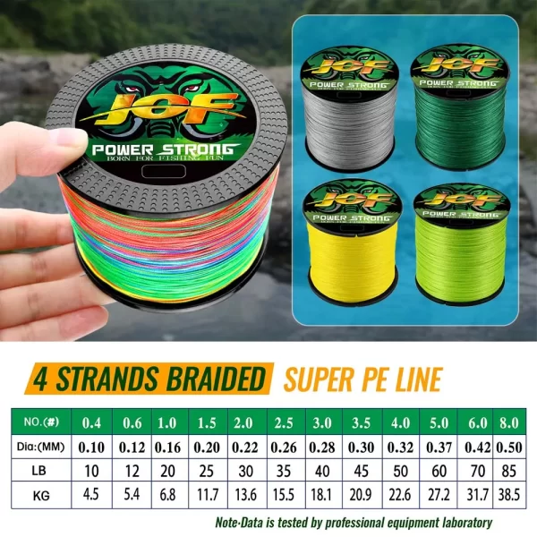 Linha de Pesca Multifilamento JOF 4 Fios PE 100m/300m - Image 2