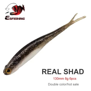 Amostra Softbait (Fluke) ESFISHING Real Shad 130mm -  6 Unidades