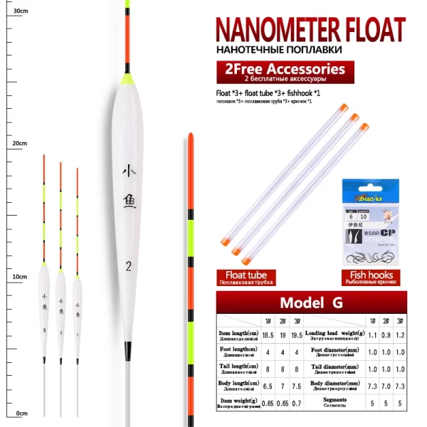 Conjunto de 3 Boias Flutuantes Nano para Pesca em Águas Rasas + Acessórios - Image 7