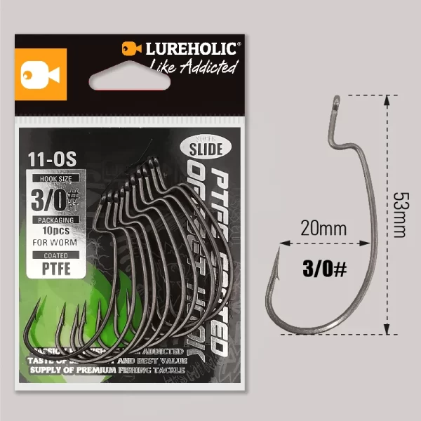 Anzol Offset PTFE Super Slide para Texas Rig e Drop Shot - Image 15