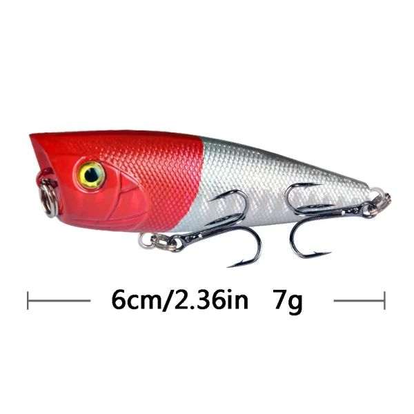 Amostra Hardbait Flutuante Popper 6.5g 6cm - Image 19