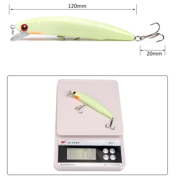 Amostra Jerkbait Tsurinoya 3D Luminosa 12cm 17g - Image 4