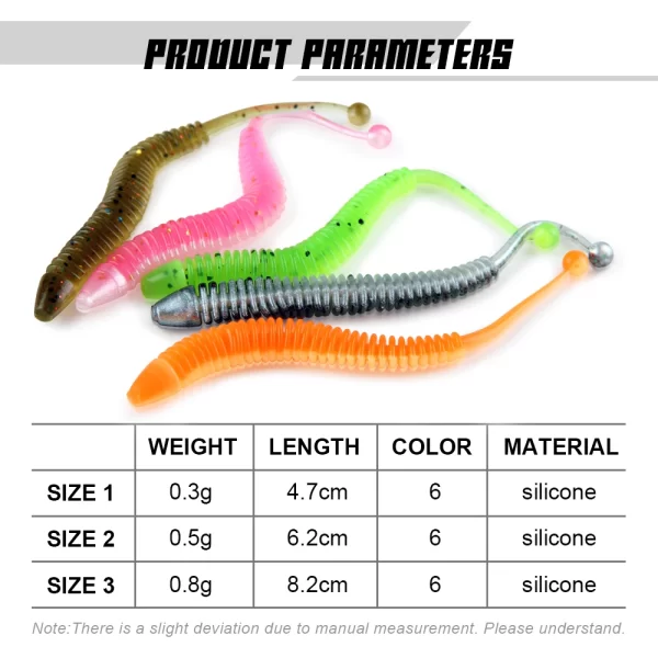 Amostra Softbait Criatura Minhoca Spinpoler 4.7cm-8.2cm (10pcs) - Image 2