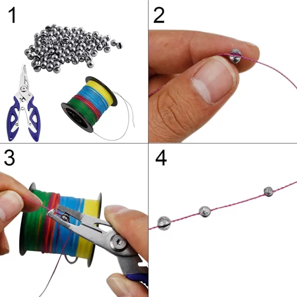 Conjunto de 205 Chumbos Divisíveis PROBEROS – 5 Tamanhos com Estojo - Image 5