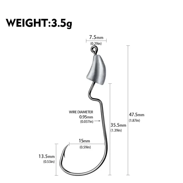 Anzol Jig Head SANMO para Iscas Softbait 1.75-14g (5 Unidades) - Image 8