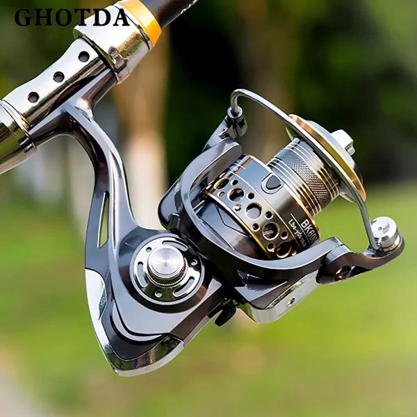 Carreto Spinning Leve GHOTDA 2000-7000 com 8-10kg de Drag e Relação 5.2:1