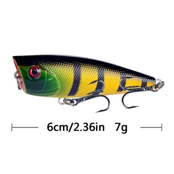 Amostra Hardbait Flutuante Popper 6.5g 6cm - Image 10