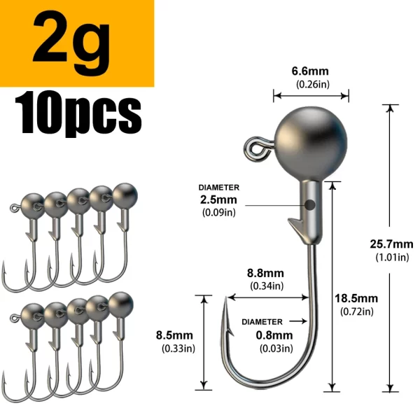 Anzol Jig Head JYJ para Amostras Soft e Criaturas Artificiais - 1g a 28g - Image 21