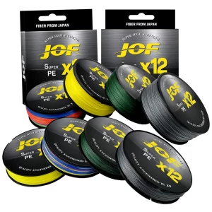 Linha Trançada JOF X12 PE 12 Fios 100m-500m Alta Resistência