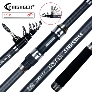 Cana Telescópica PHISHGER Surfcasting 3.6m-4.5m em Carbono 30T