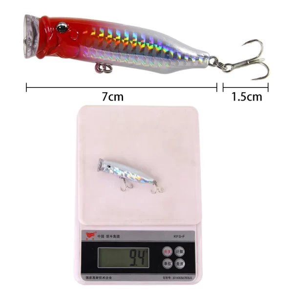 Amostra Flutuante Popper Topwater 10g 6.5cm - Image 5
