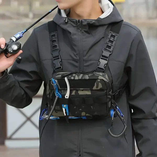 Bolsa de Peito Impermeável para Pesca e Outdoor com Grande Capacidade
