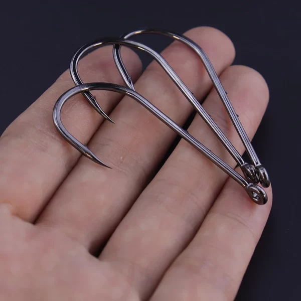 Conjunto de 50 Anzóis de Haste Longa com Duplo Fixador de Isca em Aço Carbono - Image 4