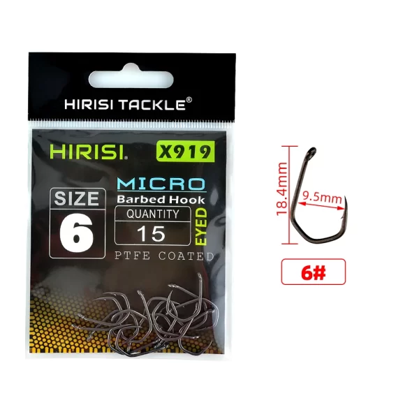 Anzóis Micro Farpa PTFE HIRISI X919 15pcs - Image 7