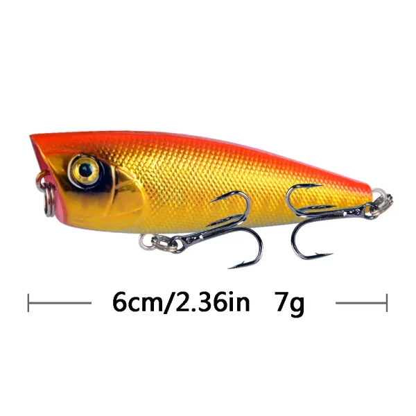 Amostra Hardbait Flutuante Popper 6.5g 6cm - Image 8